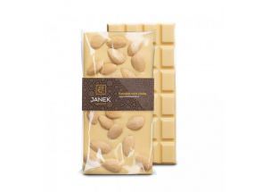 Bílá čokoláda s mandlemi 31%, Čokoládovna Janek - 105 g