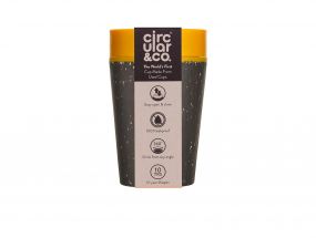 Kelímek rCUP/Circular&CO Black and Mustard 227 ml