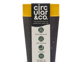 Kelímek rCUP/Circular&CO Black and Mustard 227 ml