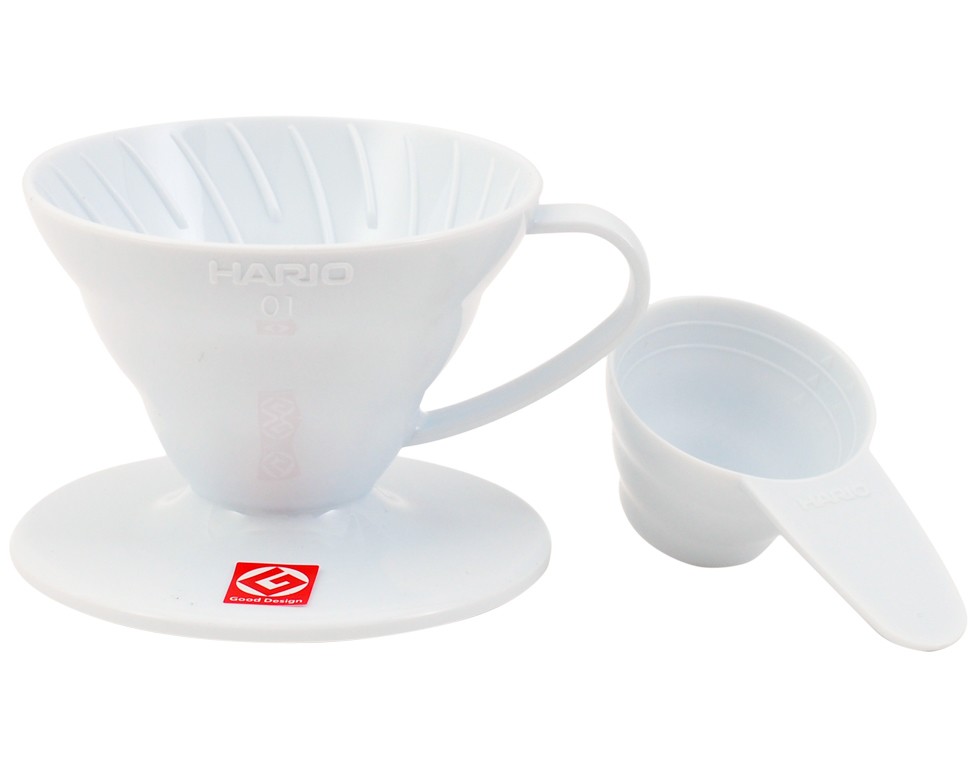 Plastový dripper Hario V60-01 - bilý