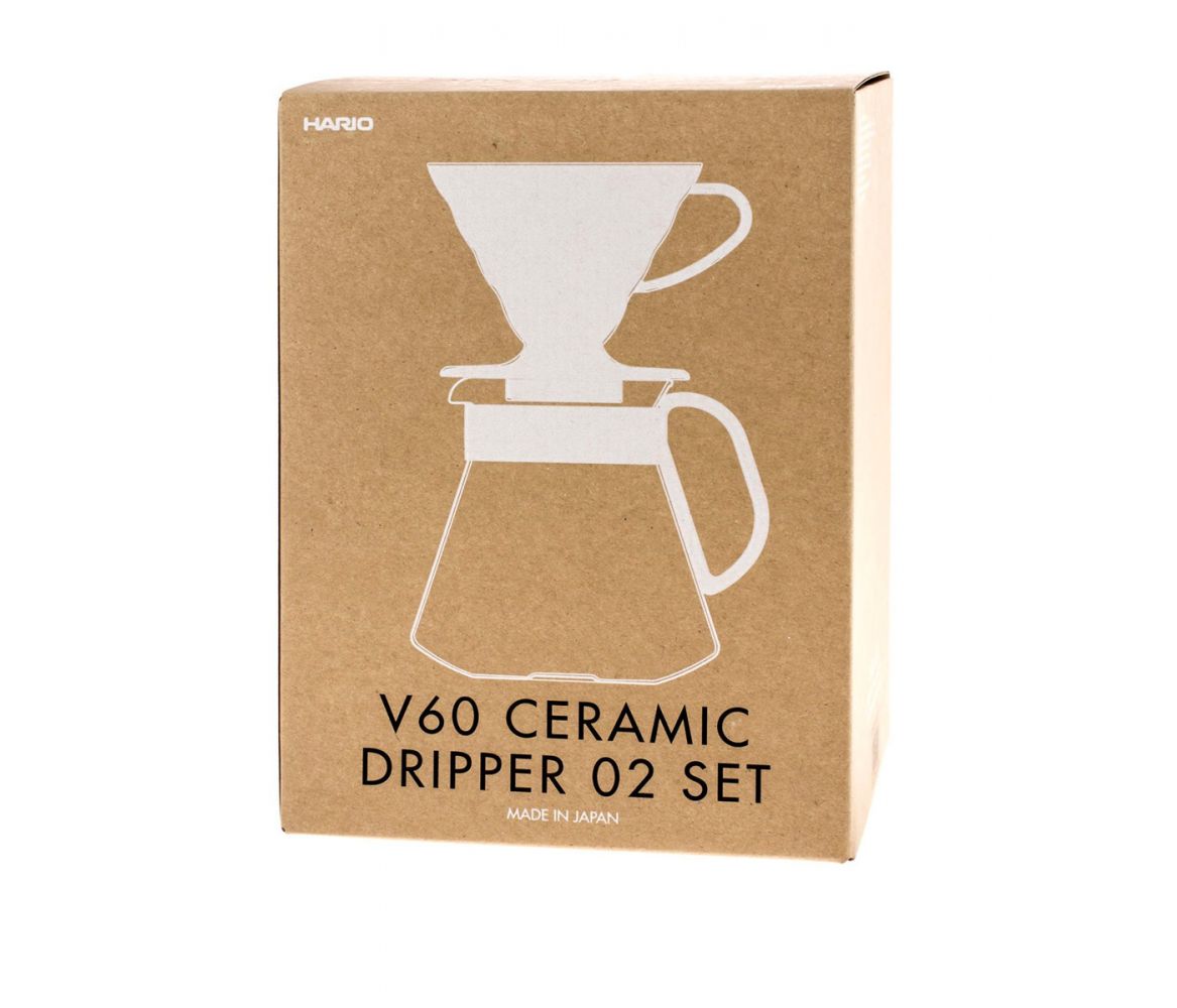 Keramický dripper Hario V60-02 sada s konvičkou a filtry