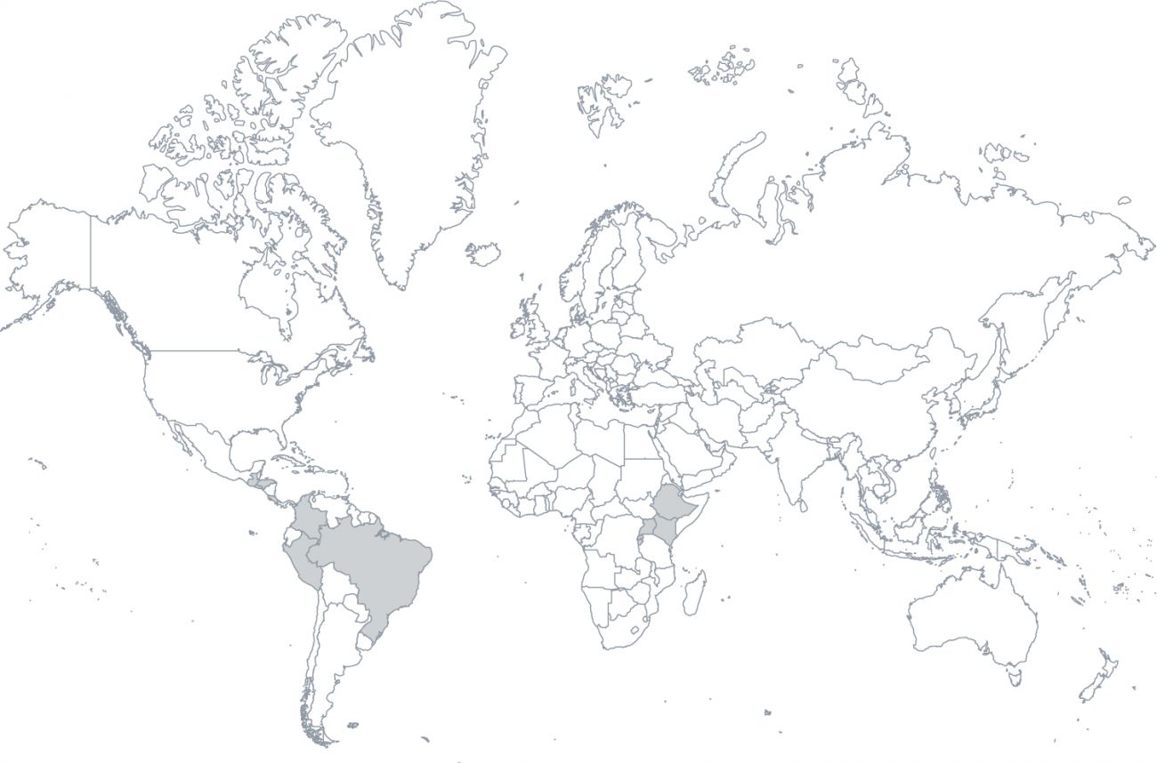 coffee origin - mapa producentů kávy